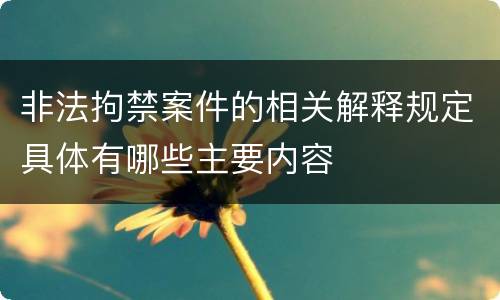 非法拘禁案件的相关解释规定具体有哪些主要内容