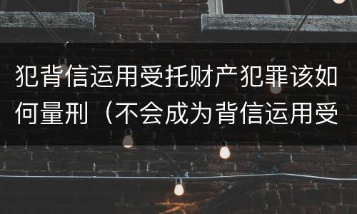 犯背信运用受托财产犯罪该如何量刑（不会成为背信运用受托财产罪的犯罪主体）