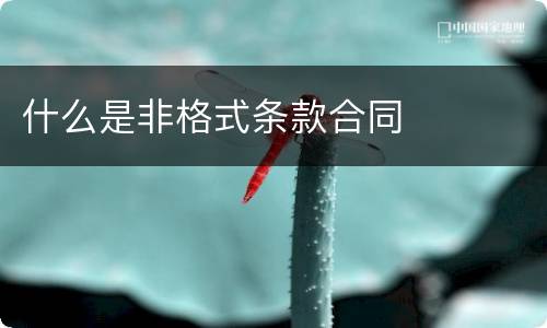 什么是非格式条款合同