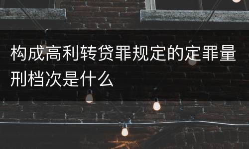 构成高利转贷罪规定的定罪量刑档次是什么