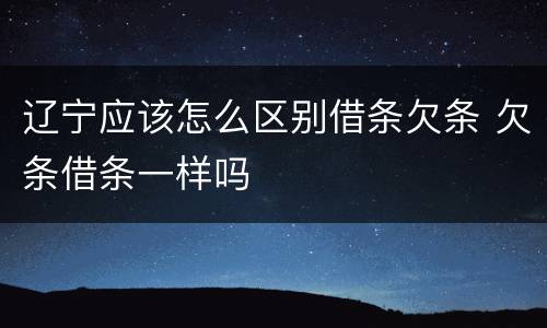 辽宁应该怎么区别借条欠条 欠条借条一样吗