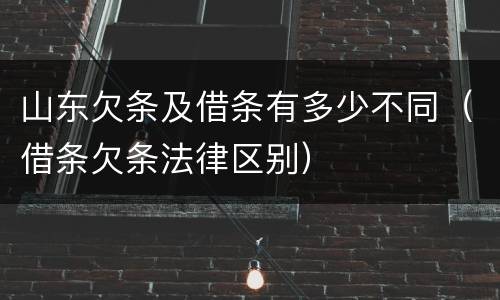 山东欠条及借条有多少不同（借条欠条法律区别）