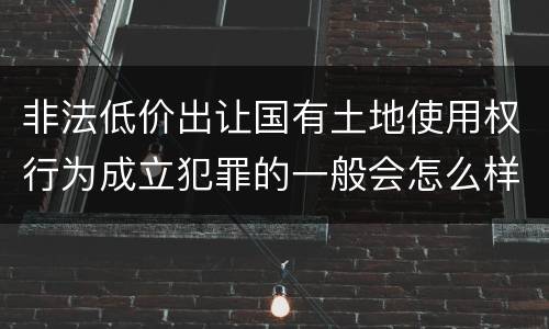非法低价出让国有土地使用权行为成立犯罪的一般会怎么样判处