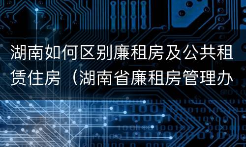 湖南如何区别廉租房及公共租赁住房（湖南省廉租房管理办法）
