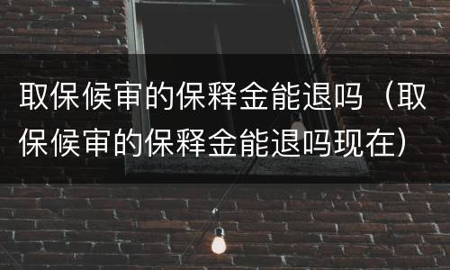 取保候审的保释金能退吗（取保候审的保释金能退吗现在）