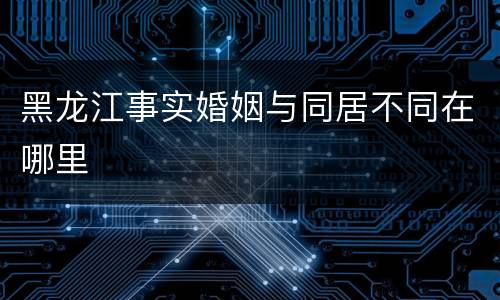 黑龙江事实婚姻与同居不同在哪里