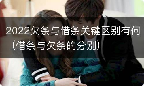 2022欠条与借条关键区别有何（借条与欠条的分别）