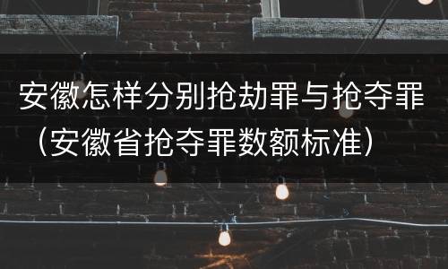 安徽怎样分别抢劫罪与抢夺罪（安徽省抢夺罪数额标准）