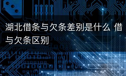 湖北借条与欠条差别是什么 借与欠条区别