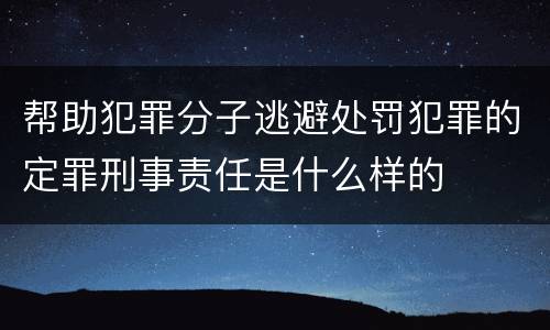 帮助犯罪分子逃避处罚犯罪的定罪刑事责任是什么样的