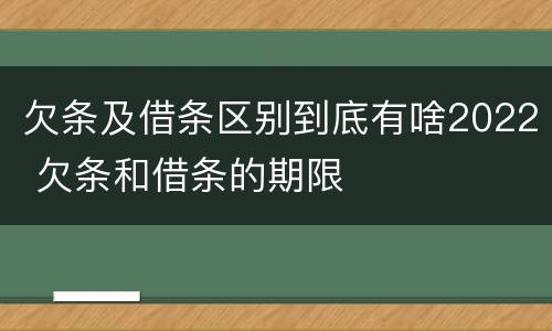 欠条及借条区别到底有啥2022 欠条和借条的期限