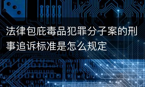 法律包庇毒品犯罪分子案的刑事追诉标准是怎么规定