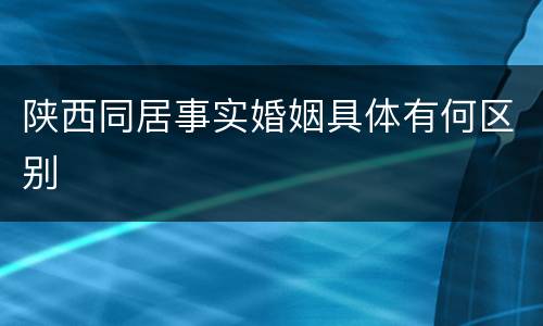 陕西同居事实婚姻具体有何区别