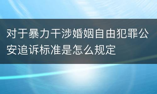 对于暴力干涉婚姻自由犯罪公安追诉标准是怎么规定