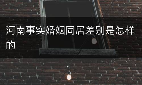 河南事实婚姻同居差别是怎样的