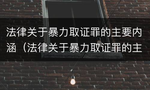 法律关于暴力取证罪的主要内涵（法律关于暴力取证罪的主要内涵是什么）