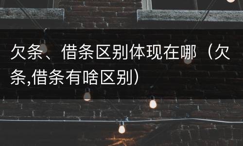 欠条、借条区别体现在哪（欠条,借条有啥区别）