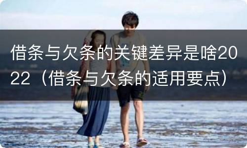 借条与欠条的关键差异是啥2022（借条与欠条的适用要点）