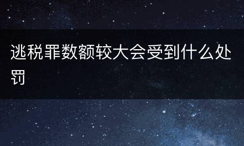 逃税罪数额较大会受到什么处罚