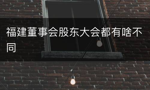 福建董事会股东大会都有啥不同