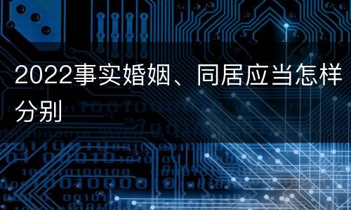 2022事实婚姻、同居应当怎样分别