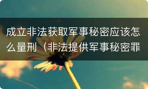 成立非法获取军事秘密应该怎么量刑（非法提供军事秘密罪量刑标准）