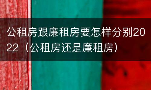 公租房跟廉租房要怎样分别2022（公租房还是廉租房）