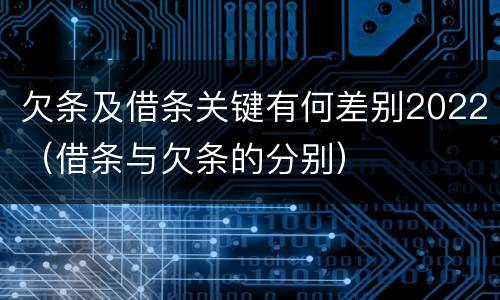 欠条及借条关键有何差别2022（借条与欠条的分别）