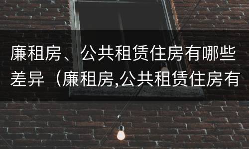 廉租房、公共租赁住房有哪些差异（廉租房,公共租赁住房有哪些差异点）