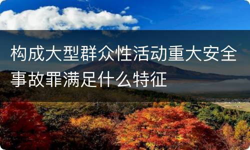 构成大型群众性活动重大安全事故罪满足什么特征