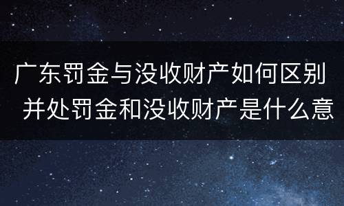 广东罚金与没收财产如何区别 并处罚金和没收财产是什么意思