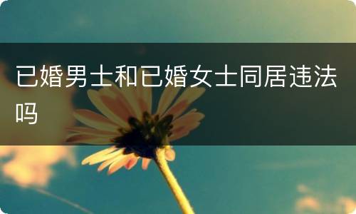 已婚男士和已婚女士同居违法吗