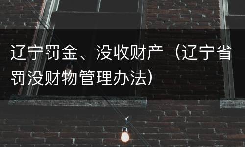 辽宁罚金、没收财产（辽宁省罚没财物管理办法）