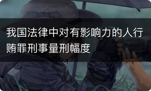我国法律中对有影响力的人行贿罪刑事量刑幅度