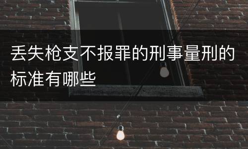 丢失枪支不报罪的刑事量刑的标准有哪些