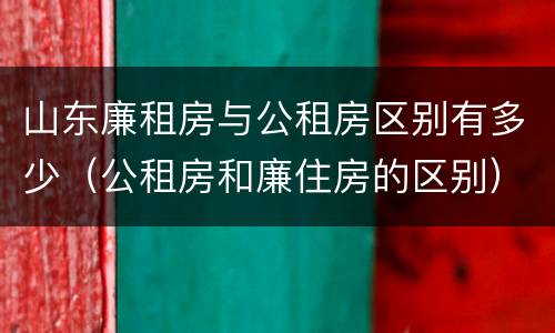 山东廉租房与公租房区别有多少（公租房和廉住房的区别）