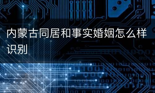内蒙古同居和事实婚姻怎么样识别