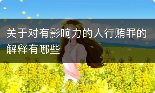 关于对有影响力的人行贿罪的解释有哪些