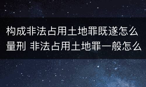 构成非法占用土地罪既遂怎么量刑 非法占用土地罪一般怎么判决
