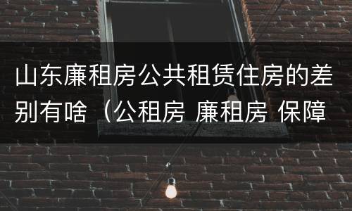 山东廉租房公共租赁住房的差别有啥（公租房 廉租房 保障性住房区别）