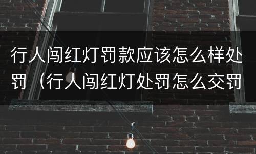 行人闯红灯罚款应该怎么样处罚（行人闯红灯处罚怎么交罚款）