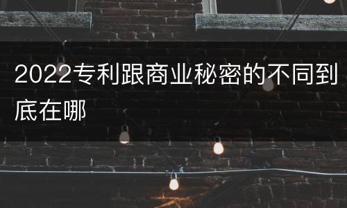 2022专利跟商业秘密的不同到底在哪