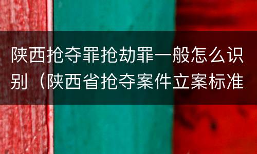 陕西抢夺罪抢劫罪一般怎么识别（陕西省抢夺案件立案标准）