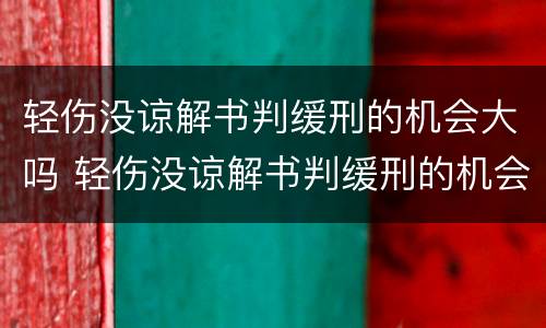 轻伤没谅解书判缓刑的机会大吗 轻伤没谅解书判缓刑的机会大吗能减刑吗