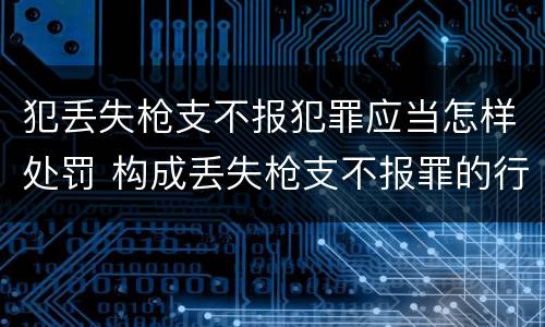 犯丢失枪支不报犯罪应当怎样处罚 构成丢失枪支不报罪的行为