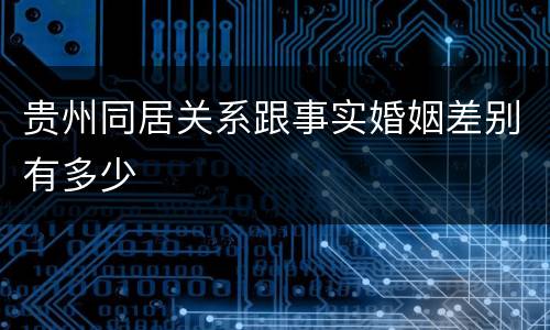 贵州同居关系跟事实婚姻差别有多少