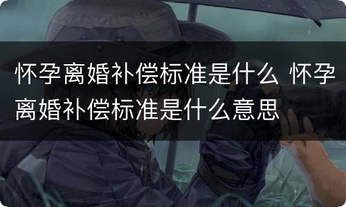 怀孕离婚补偿标准是什么 怀孕离婚补偿标准是什么意思