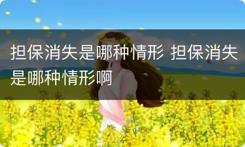 担保消失是哪种情形 担保消失是哪种情形啊