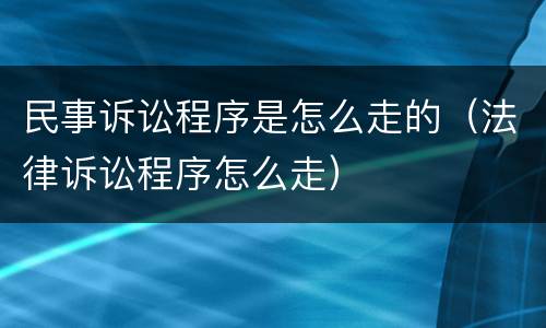 民事诉讼程序是怎么走的（法律诉讼程序怎么走）