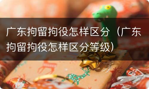 广东拘留拘役怎样区分（广东拘留拘役怎样区分等级）